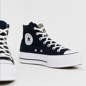 Converse chuck taylor hi platform black sneakers